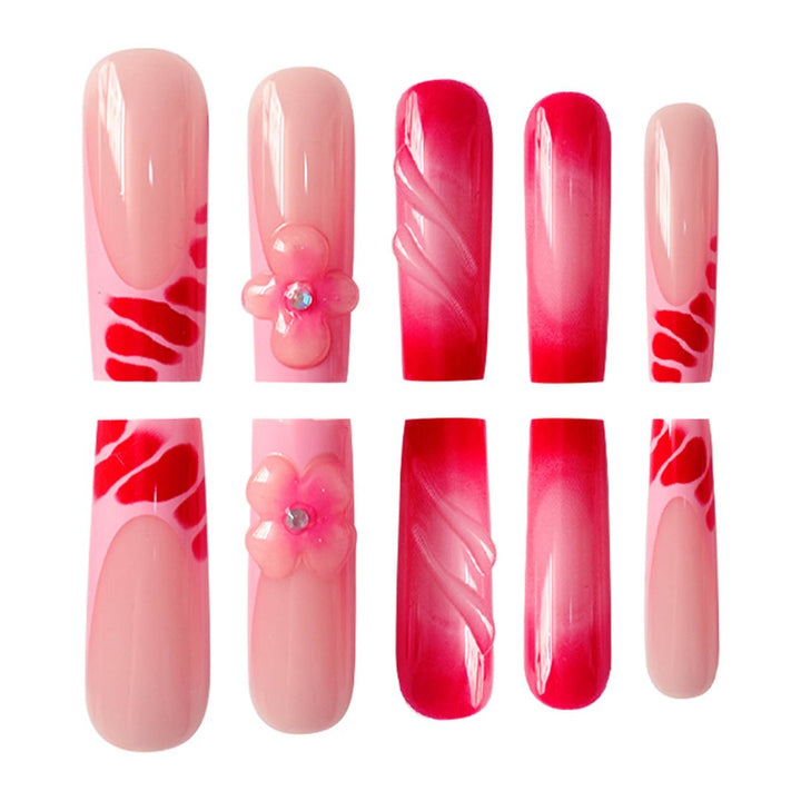 Glamorous Floral Press-On Nails Set Karnz