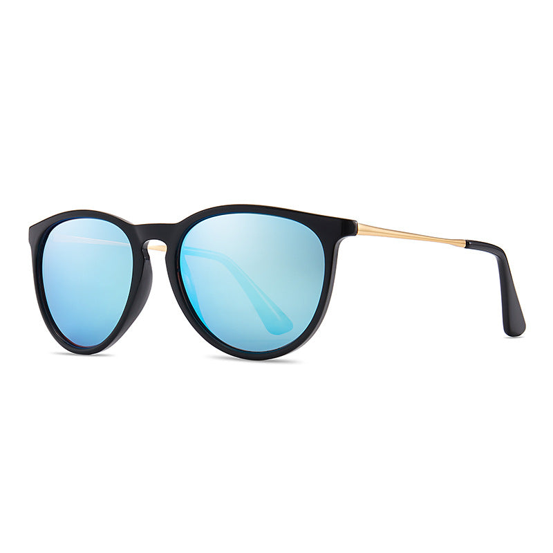 Damen modische und elegante Sonnenbrille mit hochwertigem Kunststoffrahmen und verspiegelten Gläsern Karnz