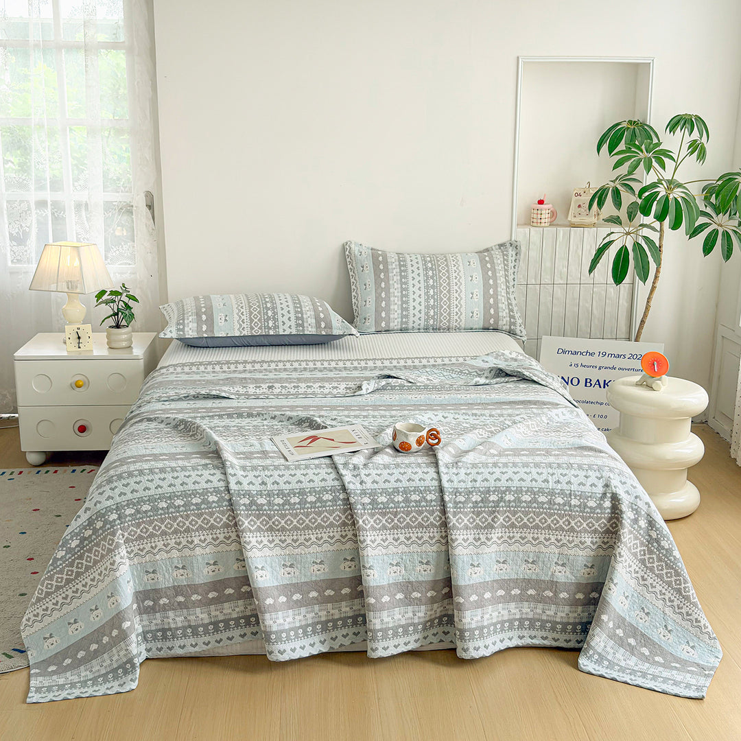 Umkehrbare gesteppt Blumendecken-Set