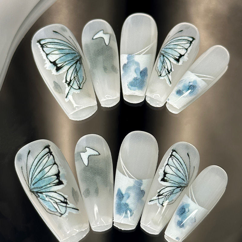 Künstlerisches Schmetterlingsdesign Press-On Nagel Set