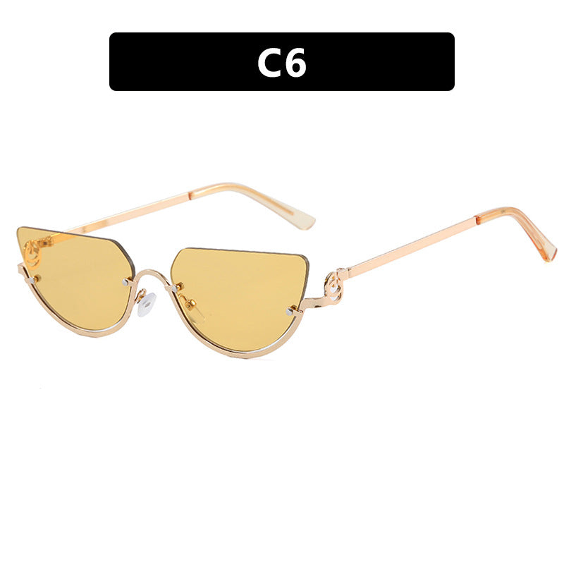 Damen Cat-Eye Sonnenbrille mit goldfarbenem Metallrahmen und UV-Schutz Karnz