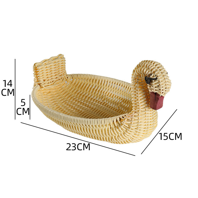 Unisex Geflochtener Dekorationskorb in Entenform Karnz
