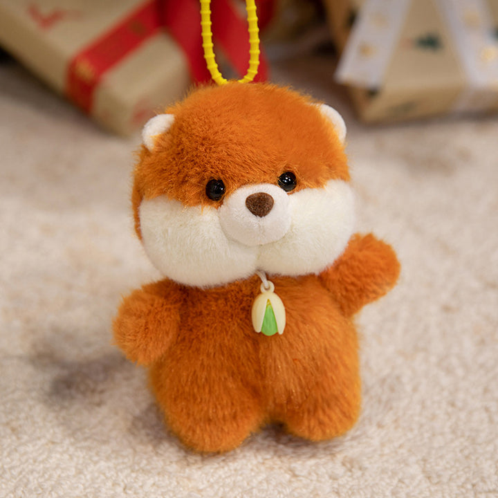 Plüsch Hund Tasche Charm Schlüsselanhänger mit weichem Faux-Fur Körper & Schlaufenriemen Karnz