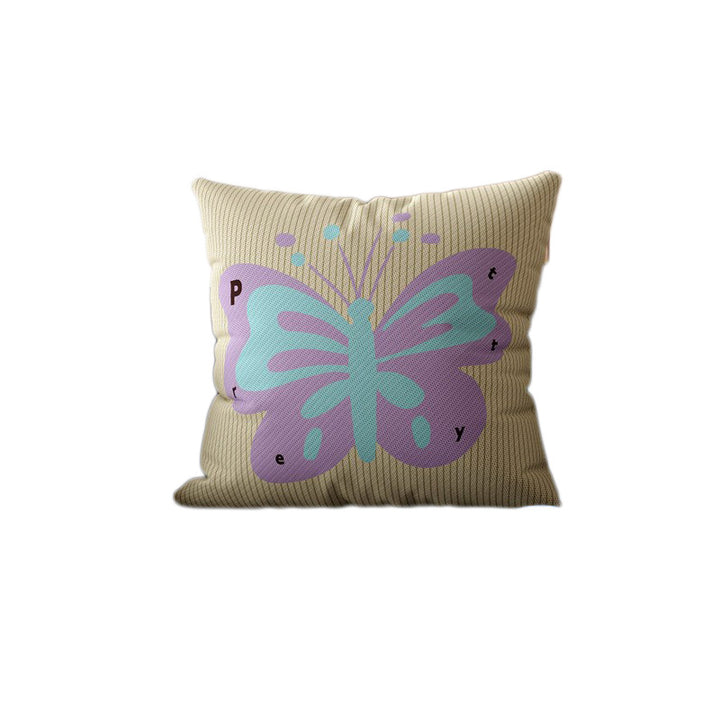 Decorative Square Throw Pillow Cover with Ribbed Texture and Large Floral Appliqué