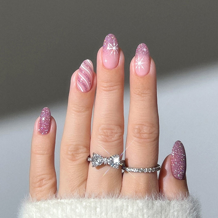 Glamouröse Glitzernde Press-On Nagelkollektion Karnz