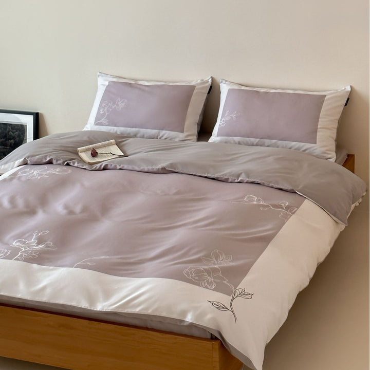 Bettbezug-Set aus Baumwollsatin mit Boho-Ethno-Muster und Wendefunktion