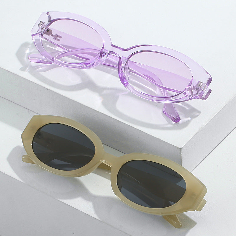 Modische auffällige ovale Sonnenbrille Karnz