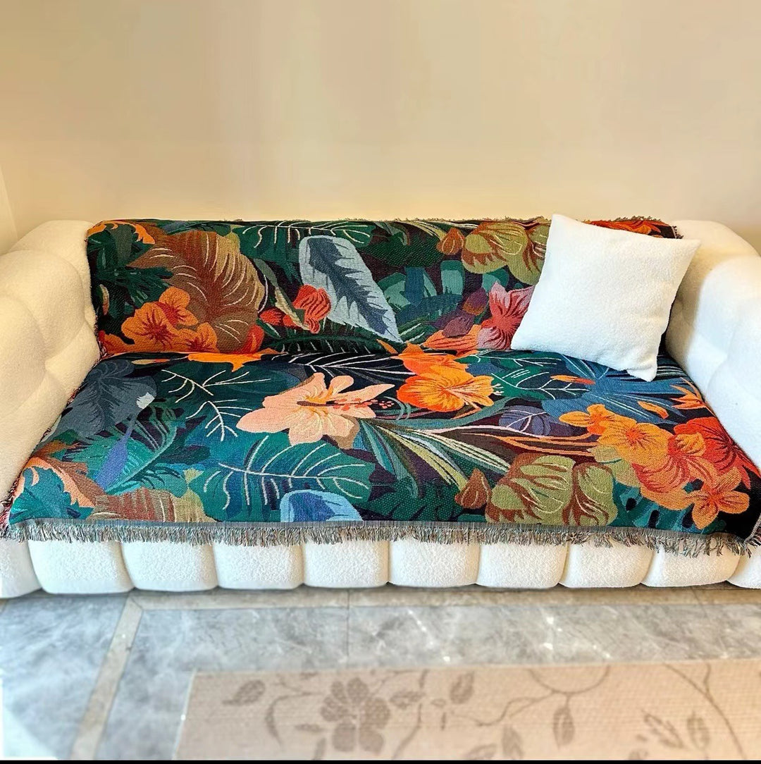 Florale Sofa-Wurfdecke