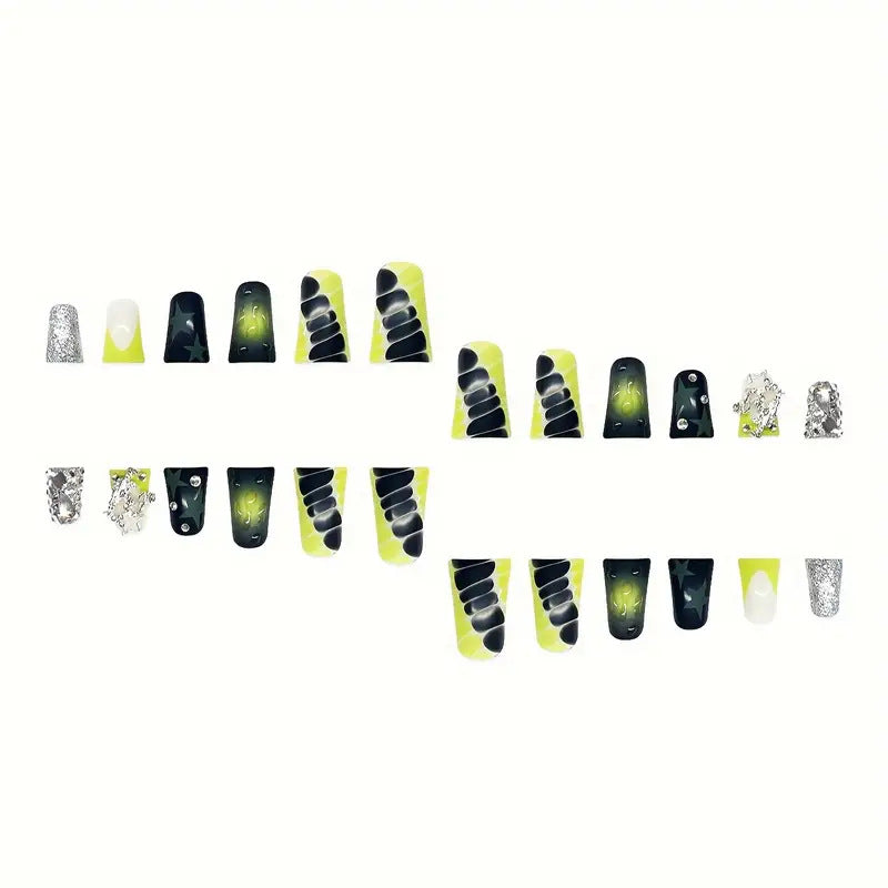 Kreative Stern-Verzierte Press-On Nagelkunst Karnz