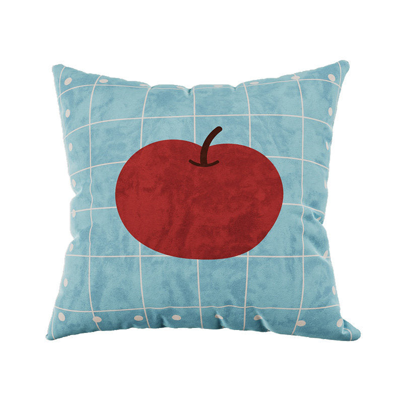 Decorative Plush Throw Pillow Cover with Retro Cherry Graphic