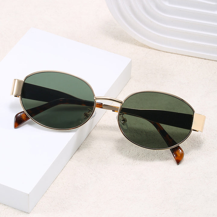 Ovalförmige Sonnenbrille mit Elegantem Metallrahmen Karnz