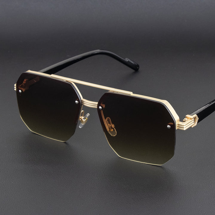Geometrische Metallrahmen-Sonnenbrille Karnz