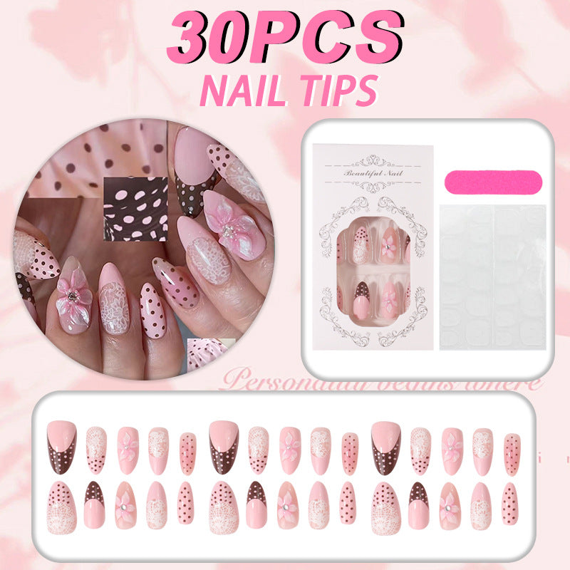 Elegante Blumige Bohemian Nagelspitzen Karnz