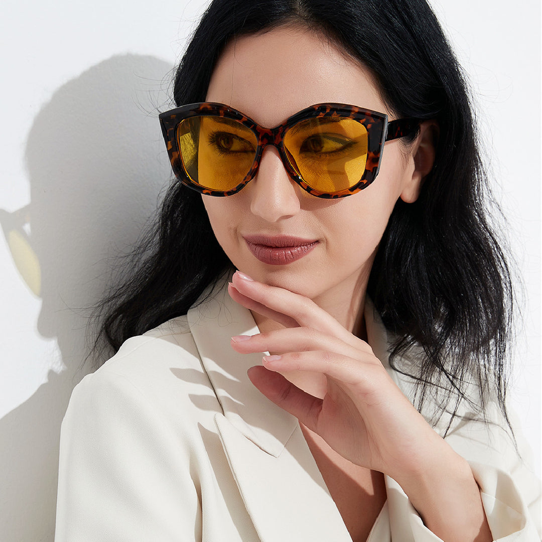 Damen stylische Katzenaugen Sonnenbrille Karnz