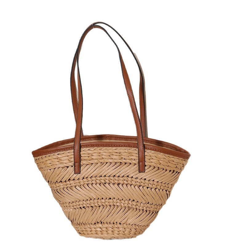 Damen Korb-Handtasche mit stilvollen Lederakzenten Karnz