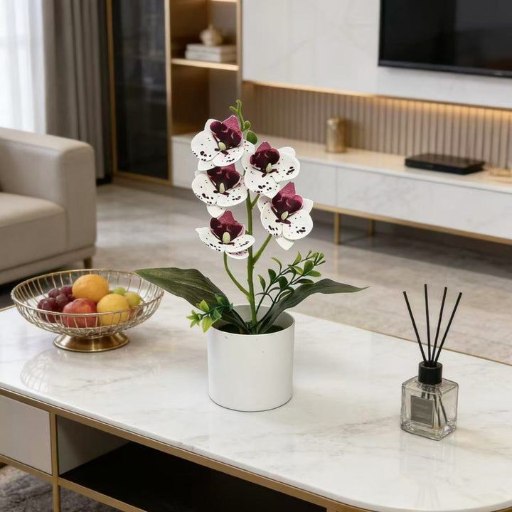 Künstliches Orchideenarrangement für die Wohnkultur-Dekoration