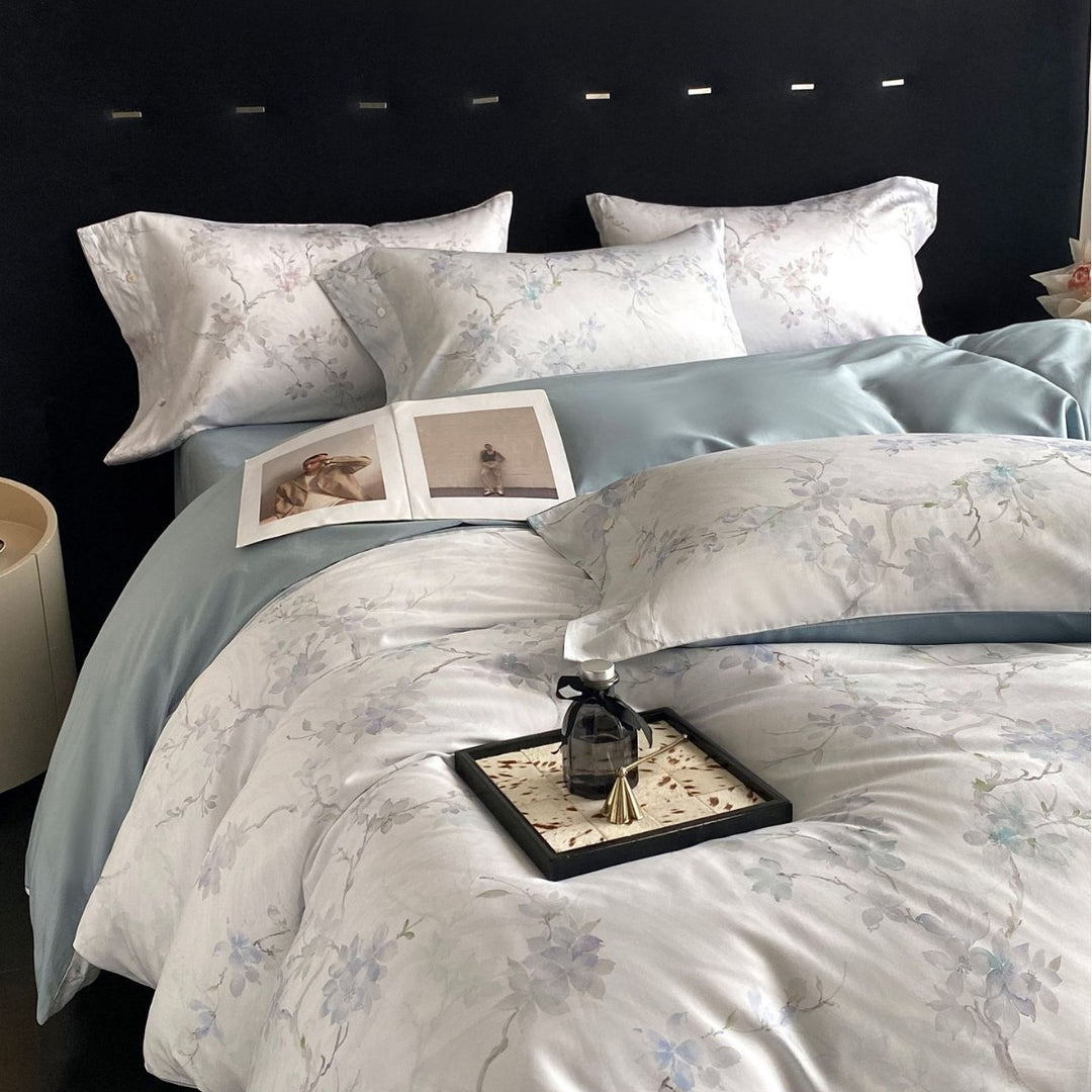 Luxuriös Wenden Paisley Baumwollsatin Bettbezug Set