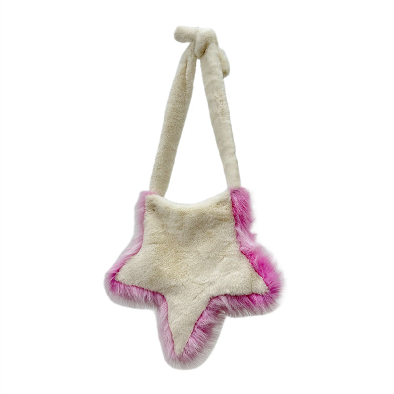Faux Fur Sternförmige Handtasche