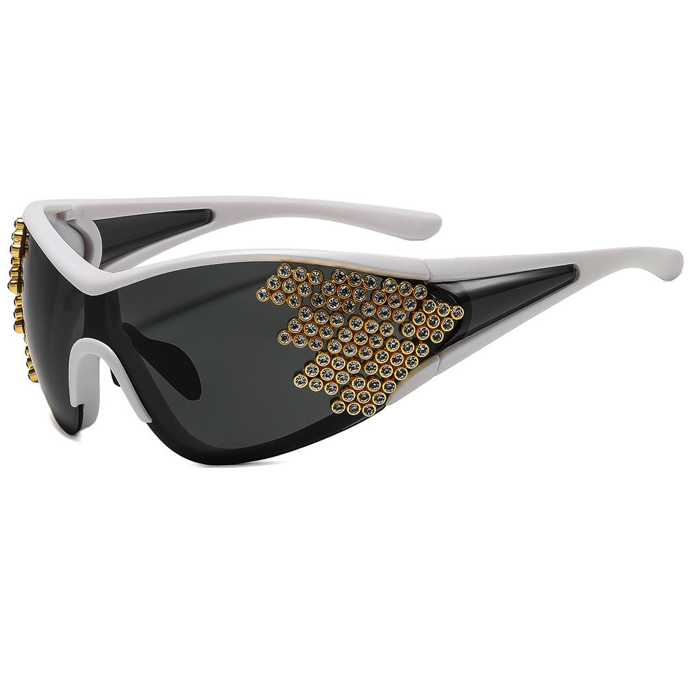 Damen Sportliche Sonnenbrille mit funkelndem Dekor Karnz