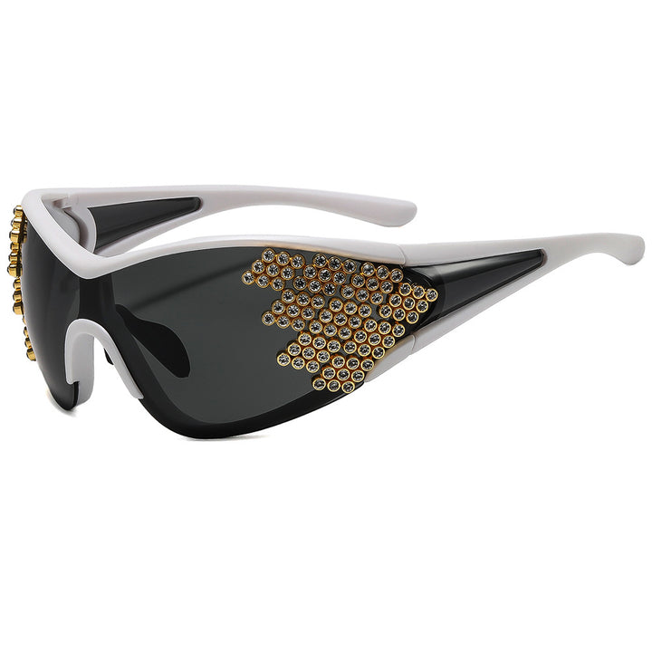 Damen Sportliche Sonnenbrille mit funkelndem Dekor Karnz