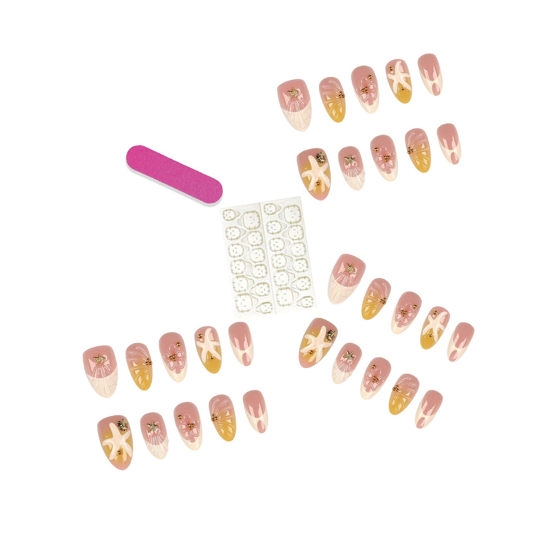 Küsteninspiriertes Press-On Nail Set