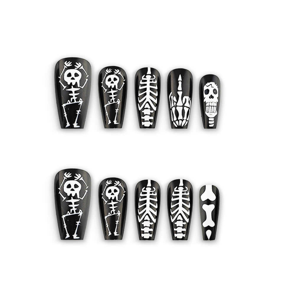 Kunstnagel-Set mit Skelett-Motiven Karnz