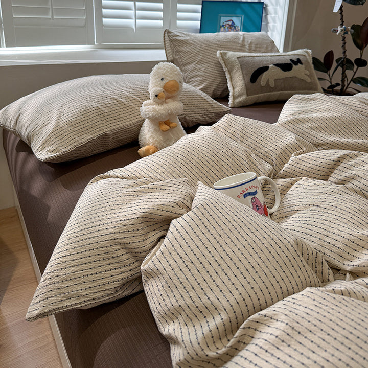 Premium Weiches Gestreiftes Quilt Set