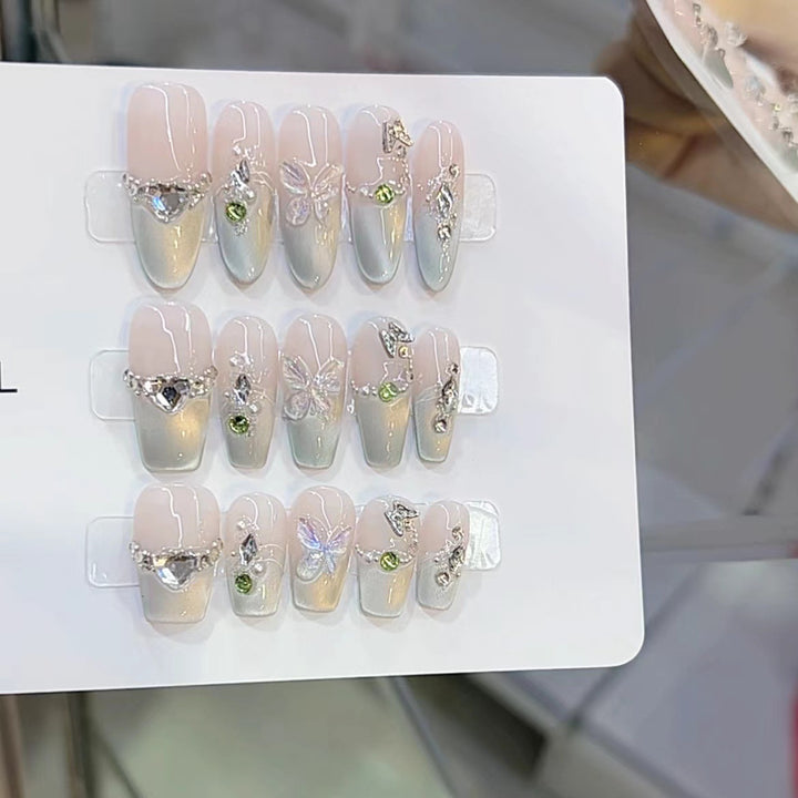 Künstlerische florale Strass-Presse-Nägel Karnz