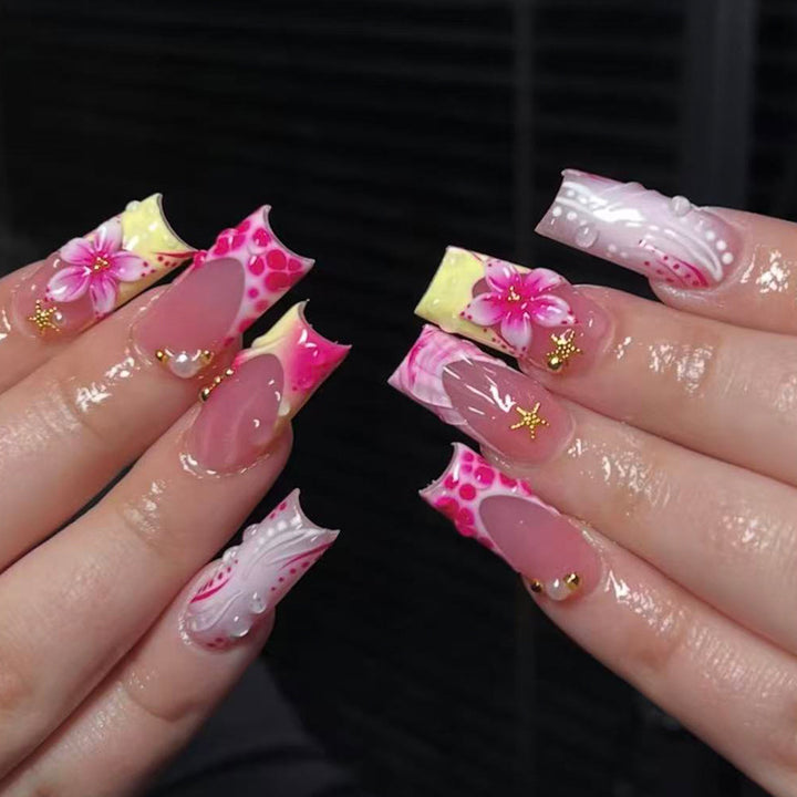 Blumen Design Press-On Nagel Tipps Karnz