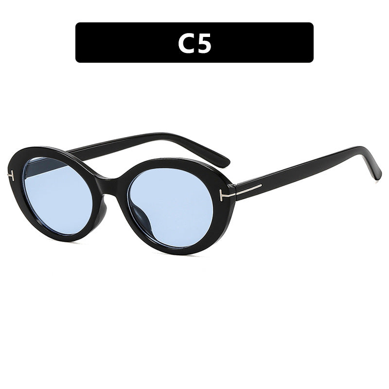 Damen modische Sonnenbrille mit innovativem ovalen Rahmen und UV-Schutz Karnz