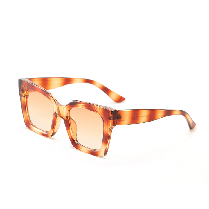 Damen modische quadratische Sonnenbrille mit transparentem Rahmen Karnz