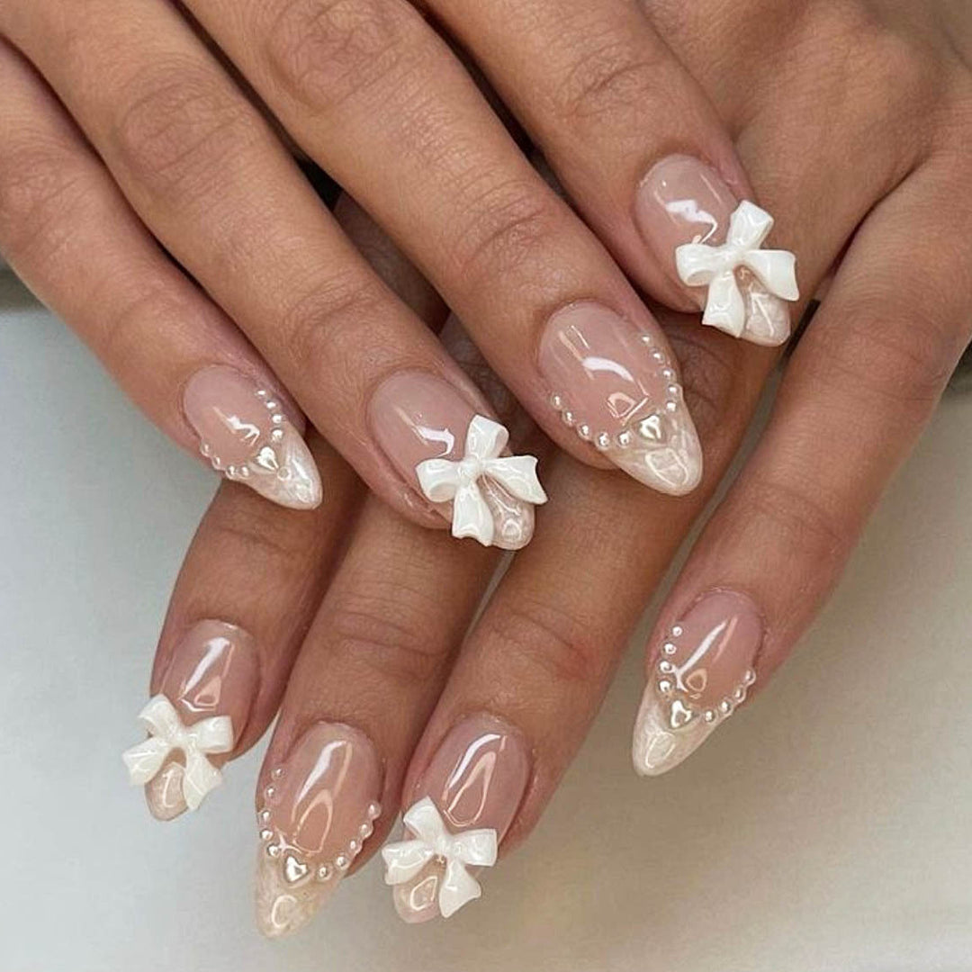 Elegante 3D Schleifen-verzierte Nagelkunstverlängerungen Karnz