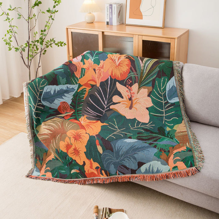 Florale Sofa-Wurfdecke