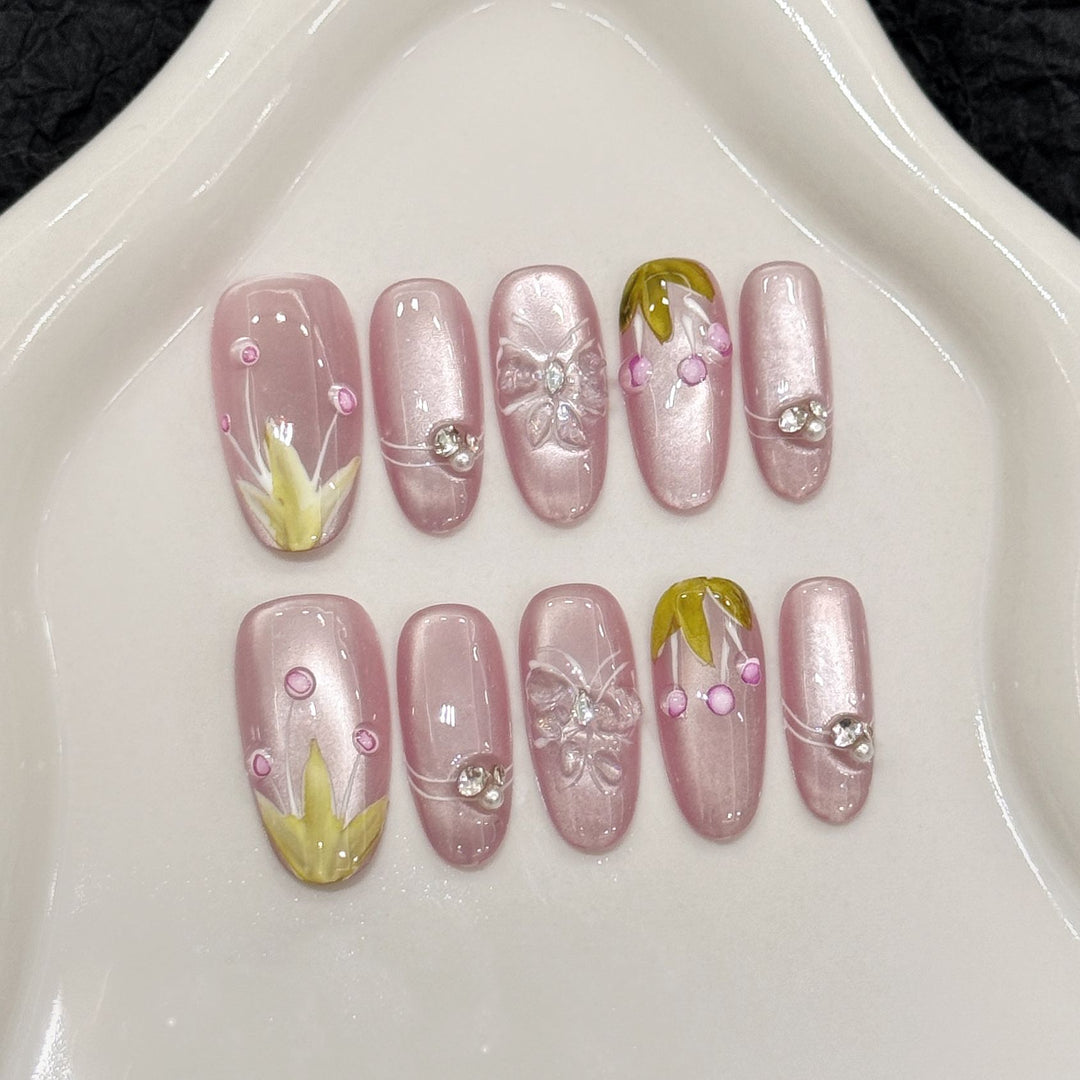 Dekoratives Acryl Press-On Nagelkunst Set