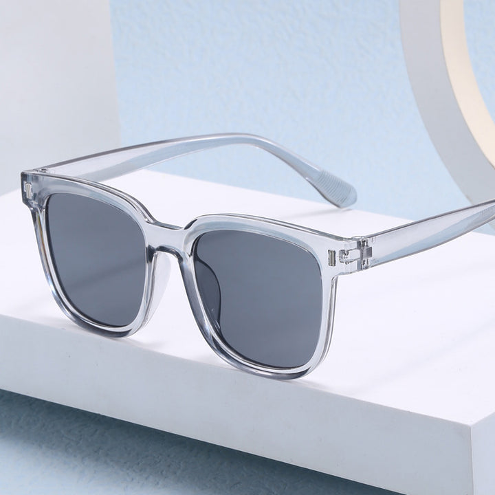 Damen Modische quadratische Sonnenbrille mit transparentem Rahmen Karnz