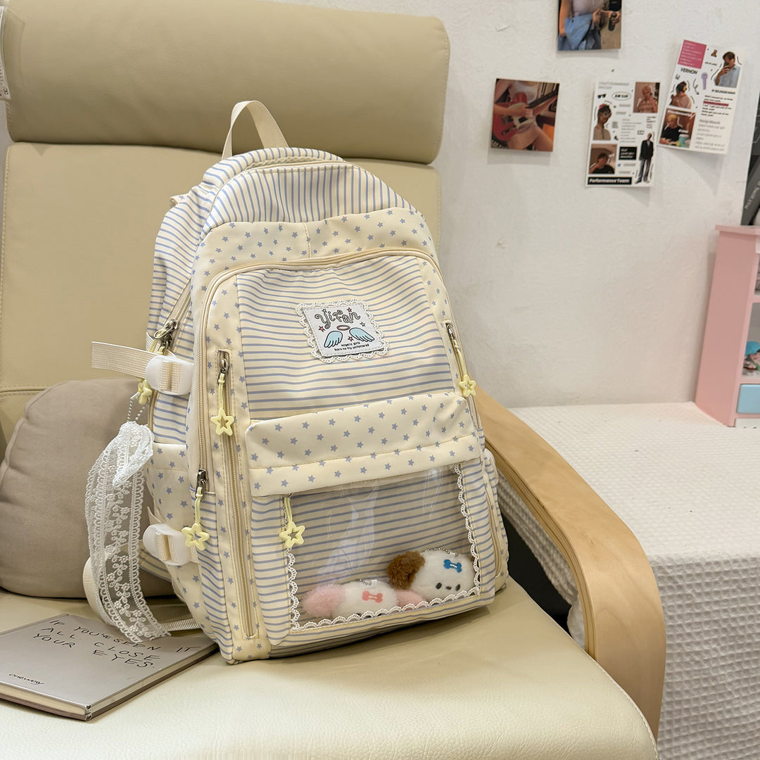 Trendige gestreifte Schulrucksack Karnz