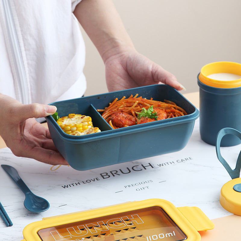 Multi-Compartment Lunch Aufbewahrungsbehälter mit Besteck