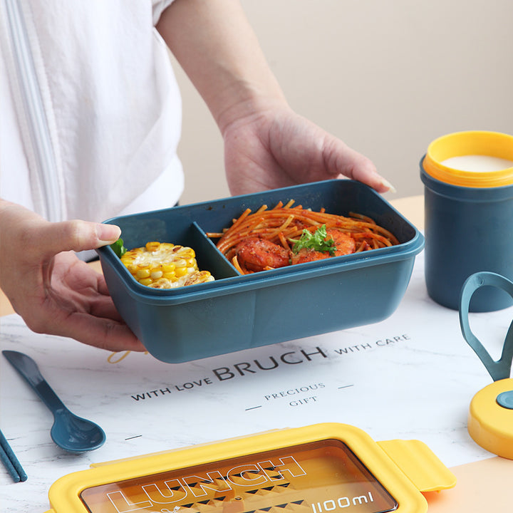 Multi-Compartment Lunch Aufbewahrungsbehälter mit Besteck
