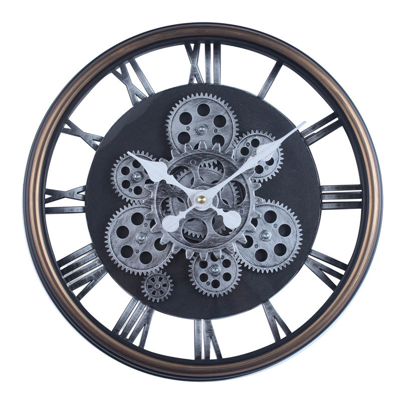 Elegante Wanduhr Im Industriellen Zahnrad-Design Karnz