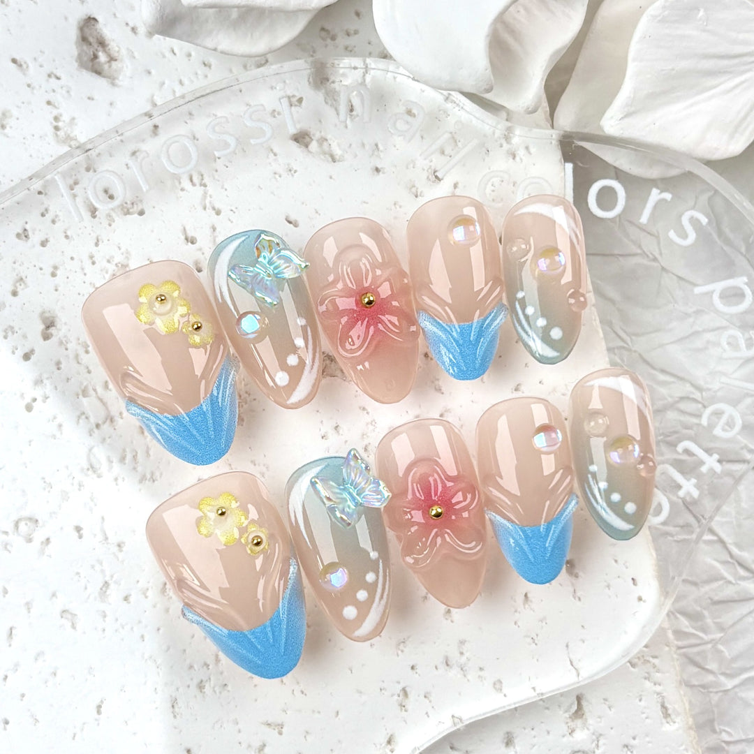 Blumen Kunst Nageldesign Press-On Set