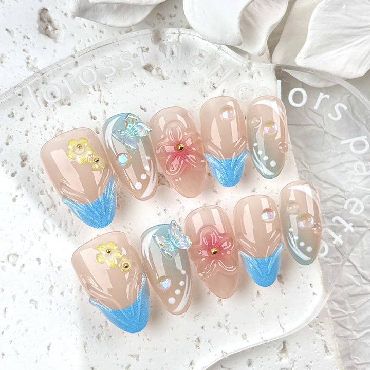 Blumen Kunst Nageldesign Press-On Set