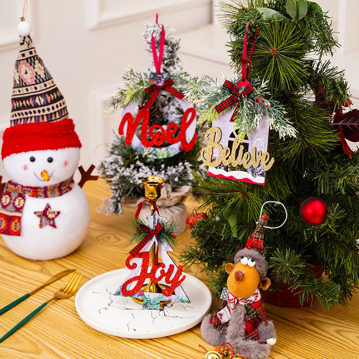 Dekoratives Holzschild mit Weihnachtsbotschaft Karnz