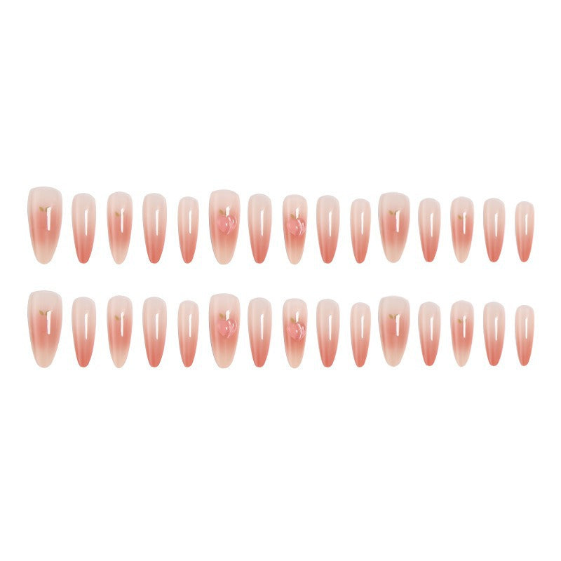 Kunstnagelset in elegantem Ombre-Design mit kunstvollen Akzenten Karnz