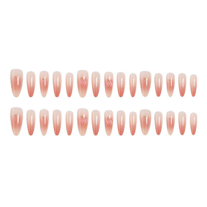 Kunstnagelset in elegantem Ombre-Design mit kunstvollen Akzenten Karnz