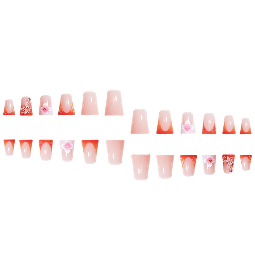 Floral Accent Press-On Nail Set Karnz