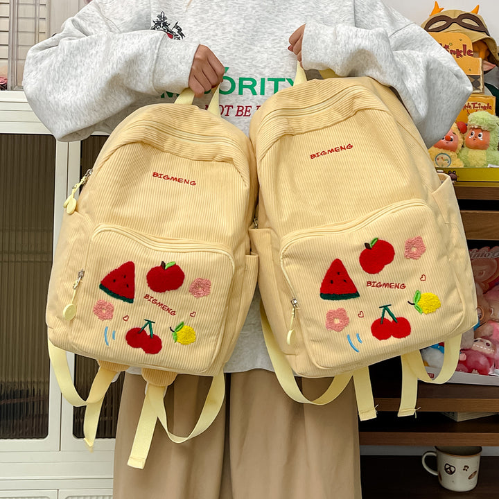 Stylische Bestickte Obstmuster Rucksack Karnz