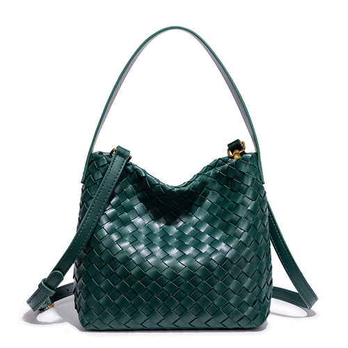 Elegante Geflochtene Leder Schultertasche Karnz