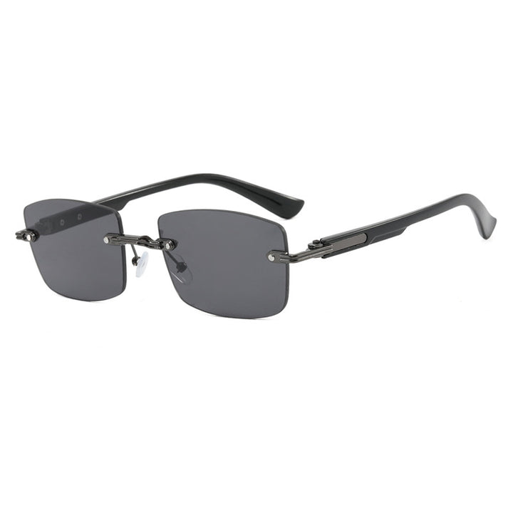 Damen quadratische Sonnenbrille mit Holzrahmen und gradienten Gläsern Karnz
