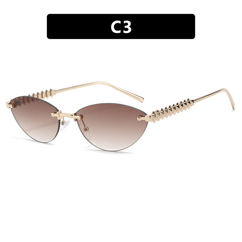 Damen Sonnenbrille im modernen, geometrischen Design mit stylishem Metallrahmen und UV-Schutz Karnz