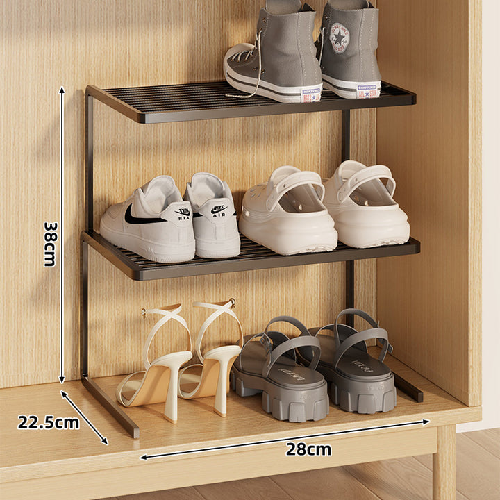 Kompakte Doppel-Schicht Verstellbare Schuhregal Erhöher für Schrank und Kleiderschrank